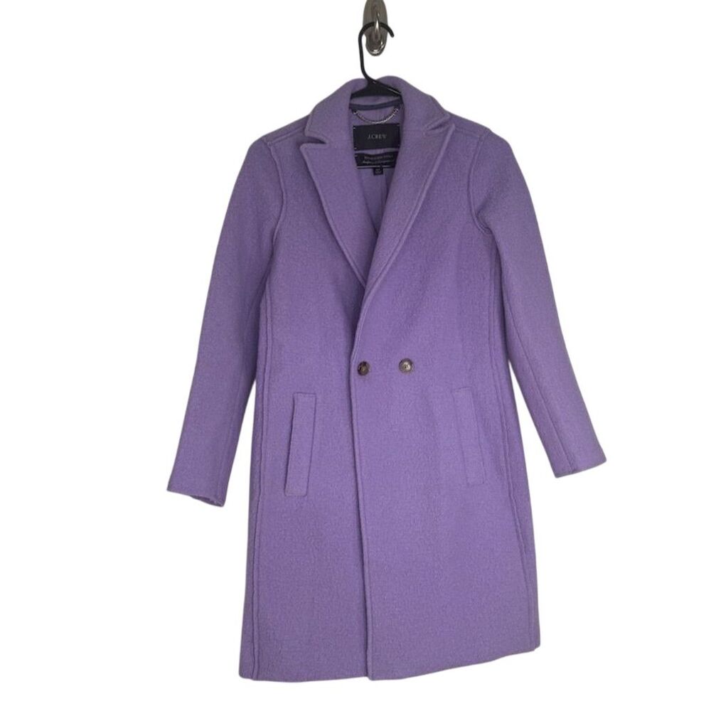 J. Crew Women's Daphne Topcoat Lilac Double-Breasted Overcoat Size 00